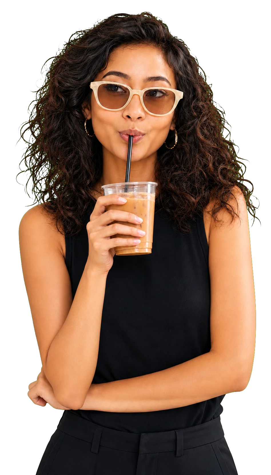 ELTY marketing strategist holding an iced coffee